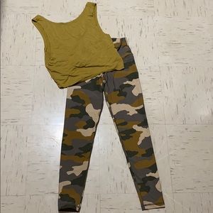 Aerie Offline Set Leggings and Open Back Tank